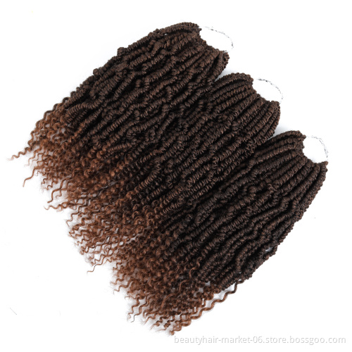 Synthetic Passion Twists Curly Crotchet Hair Extensions Ombre Crochet Braids Kinky Curly 14/16inch BOMB Twist Braiding Hair Bulk
